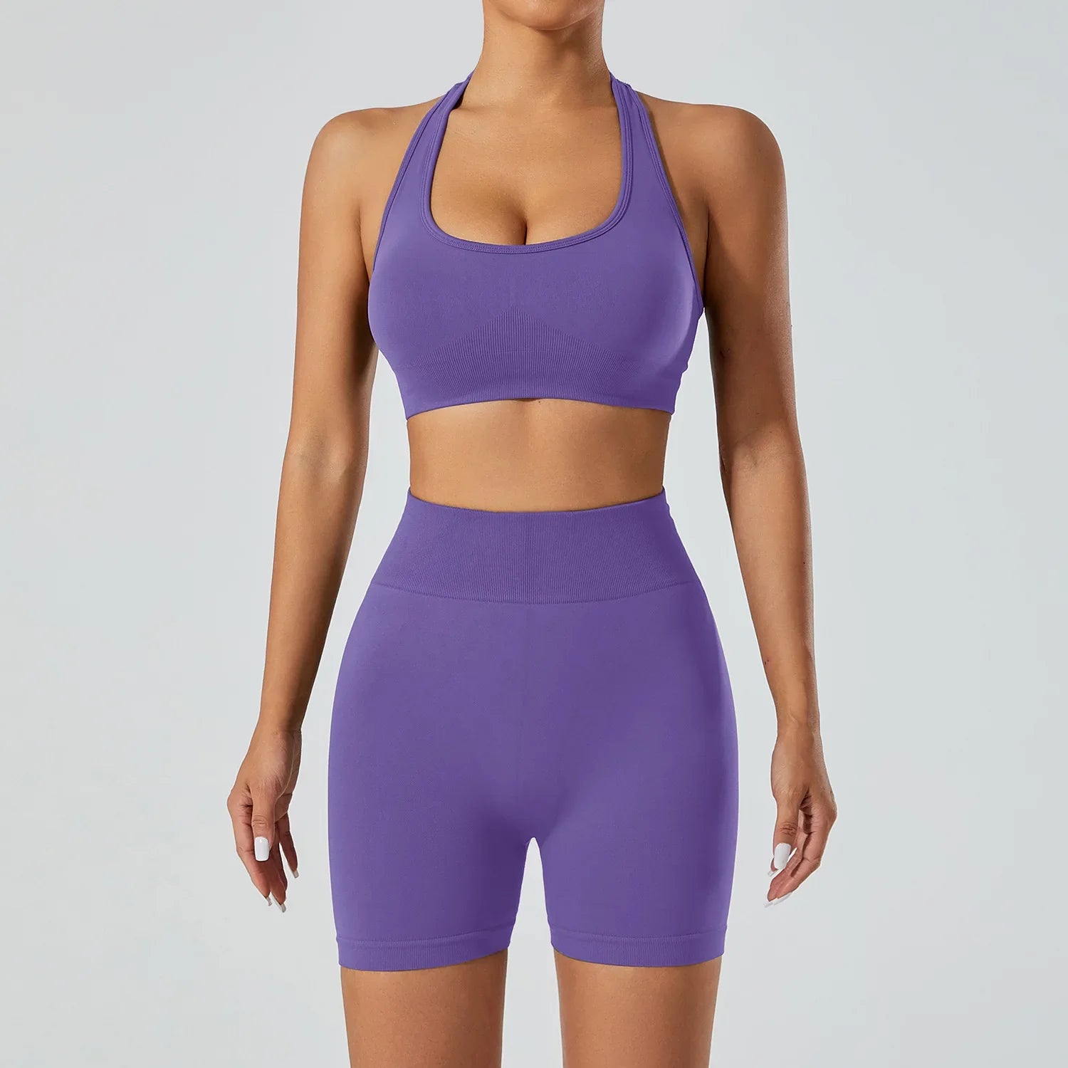FlexFlow Seamless Yoga Set – Short and sport Bra