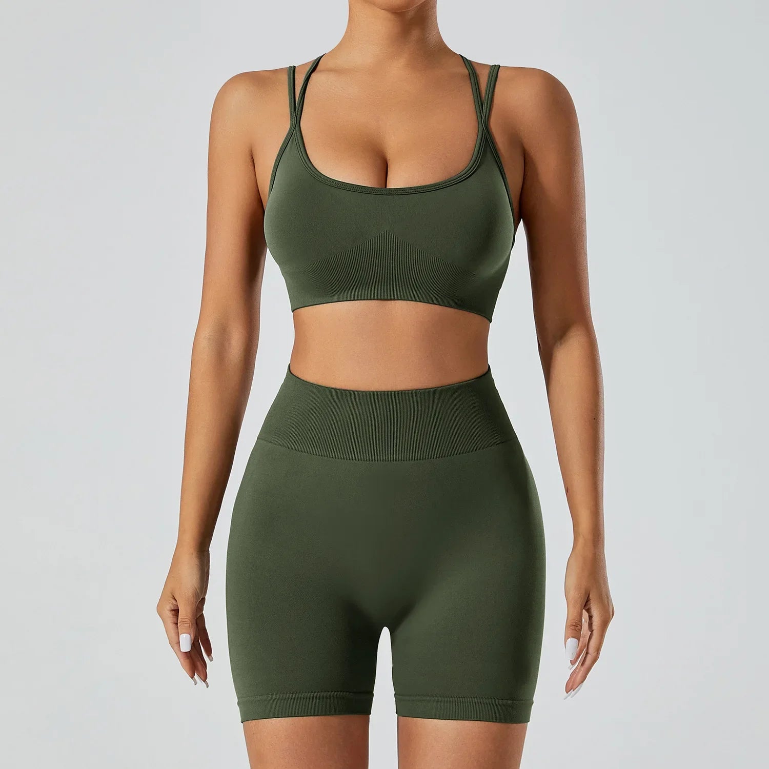 FlexFlow Seamless Yoga Set – Short and sport Bra
