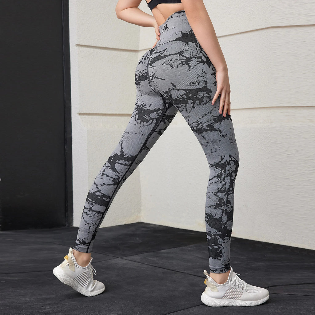 GlowLift Tie-Dye Seamless High-Waist Leggings