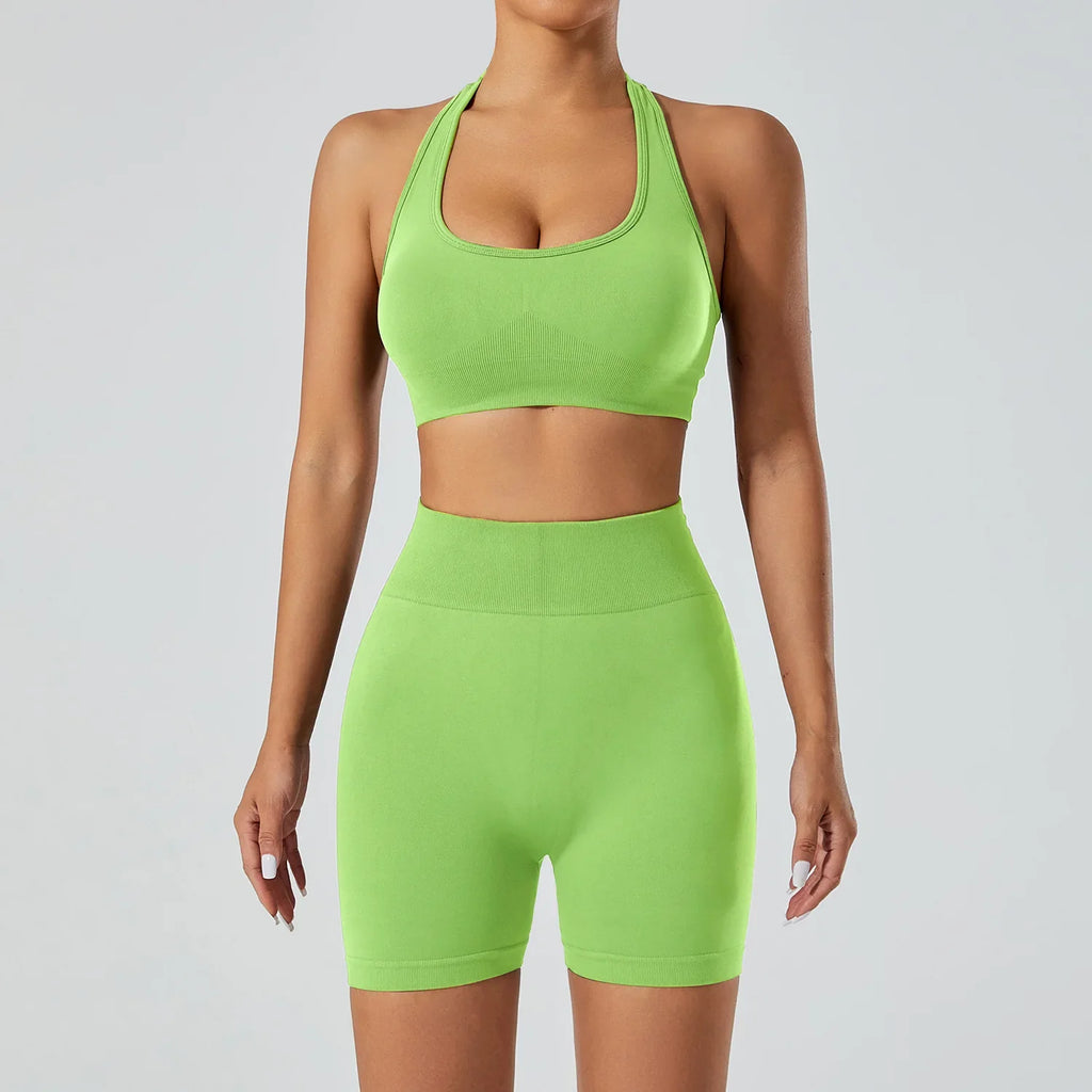 FlexFlow Seamless Yoga Set – Short and sport Bra