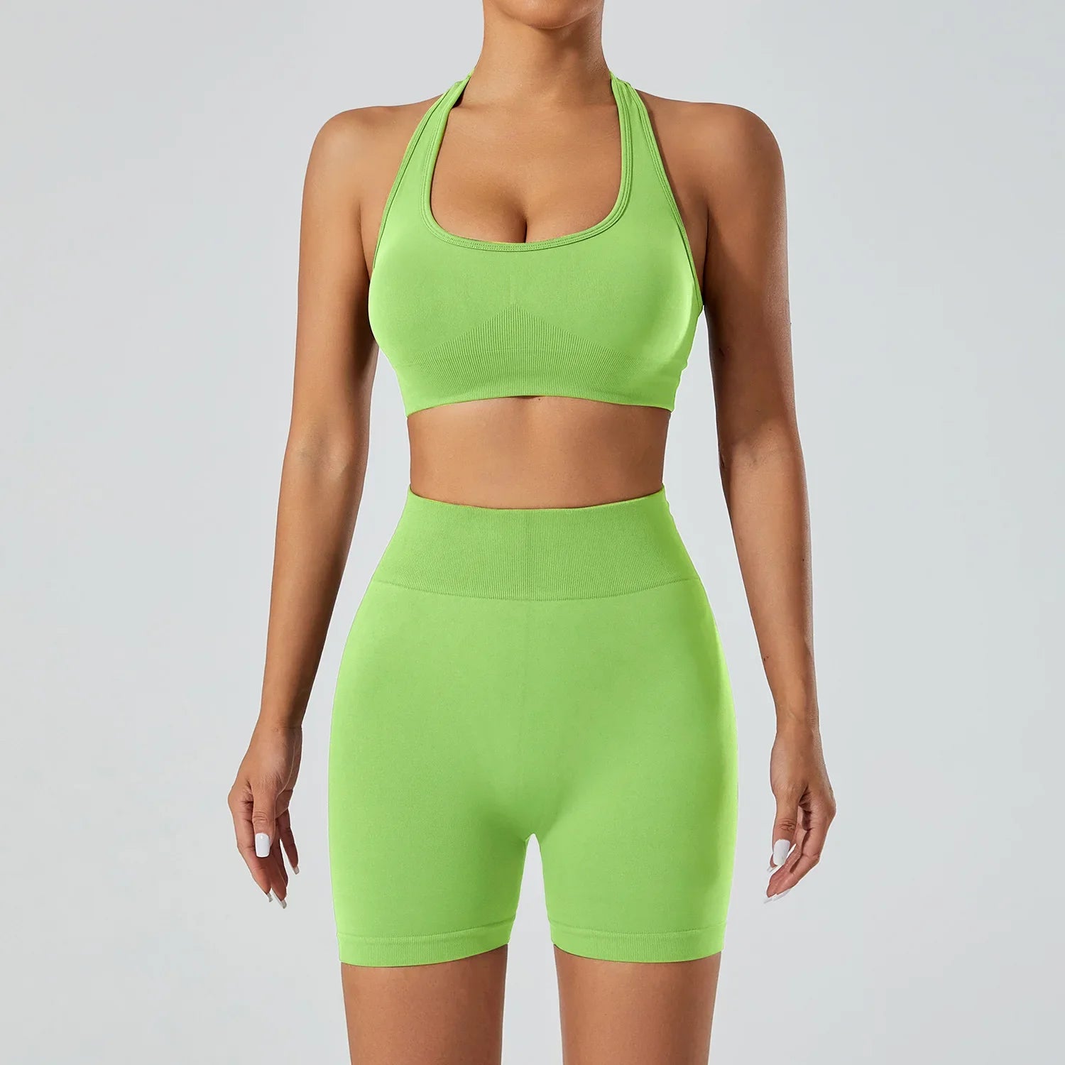 FlexFlow Seamless Yoga Set – Short and sport Bra