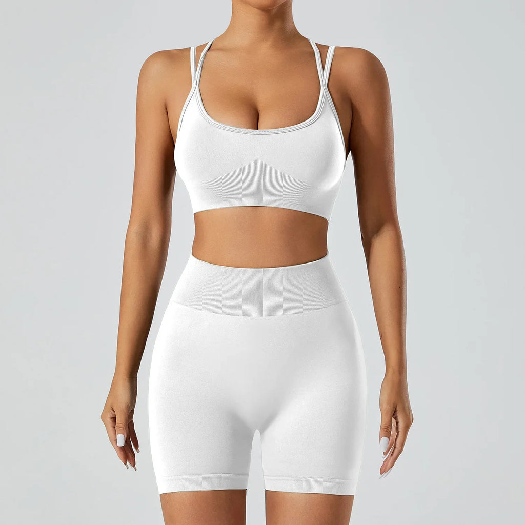 FlexFlow Seamless Yoga Set – Short and sport Bra