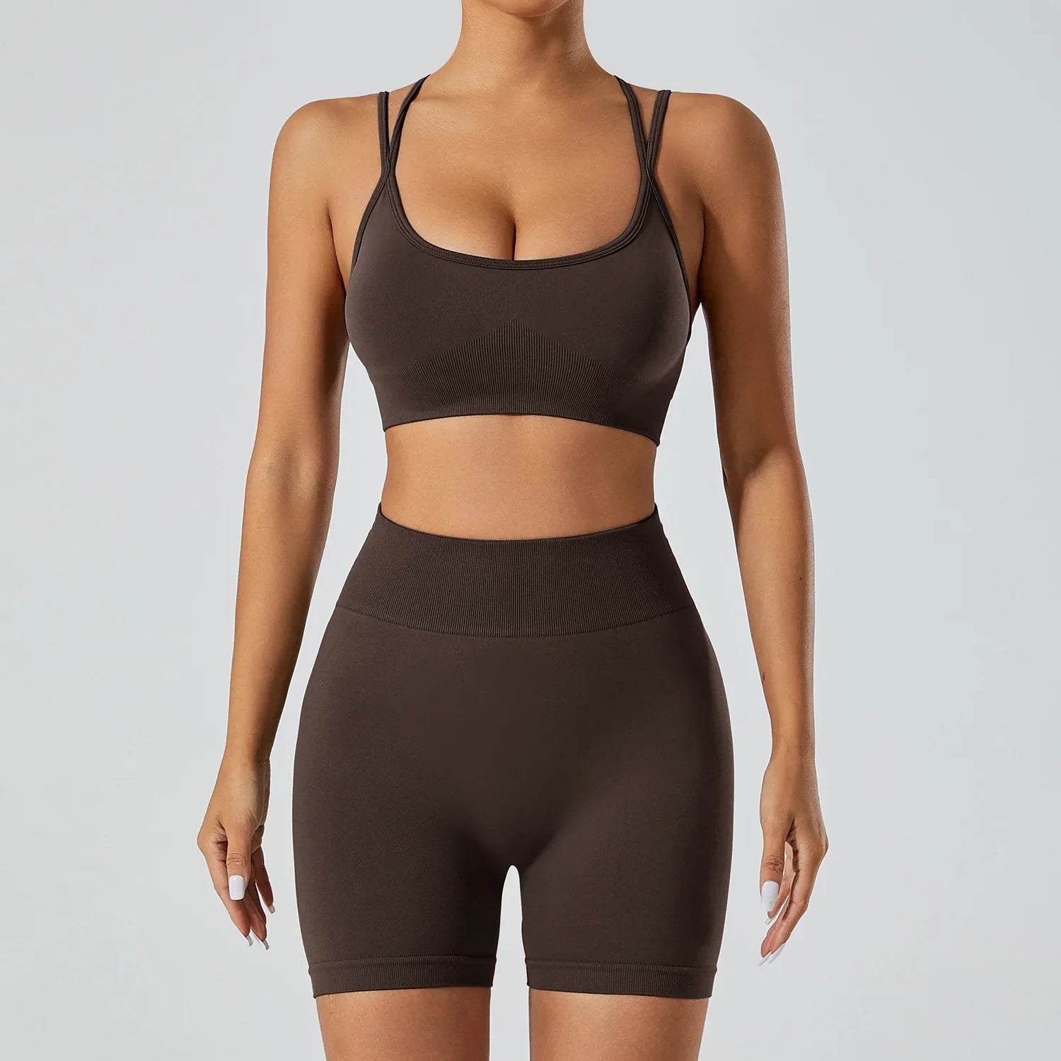 FlexFlow Seamless Yoga Set – Short and sport Bra