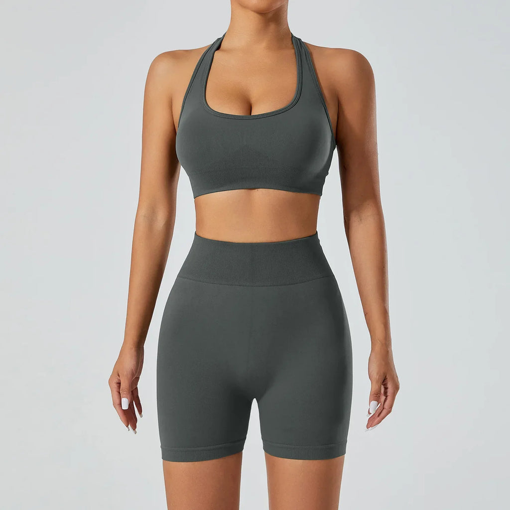 FlexFlow Seamless Yoga Set – Short and sport Bra