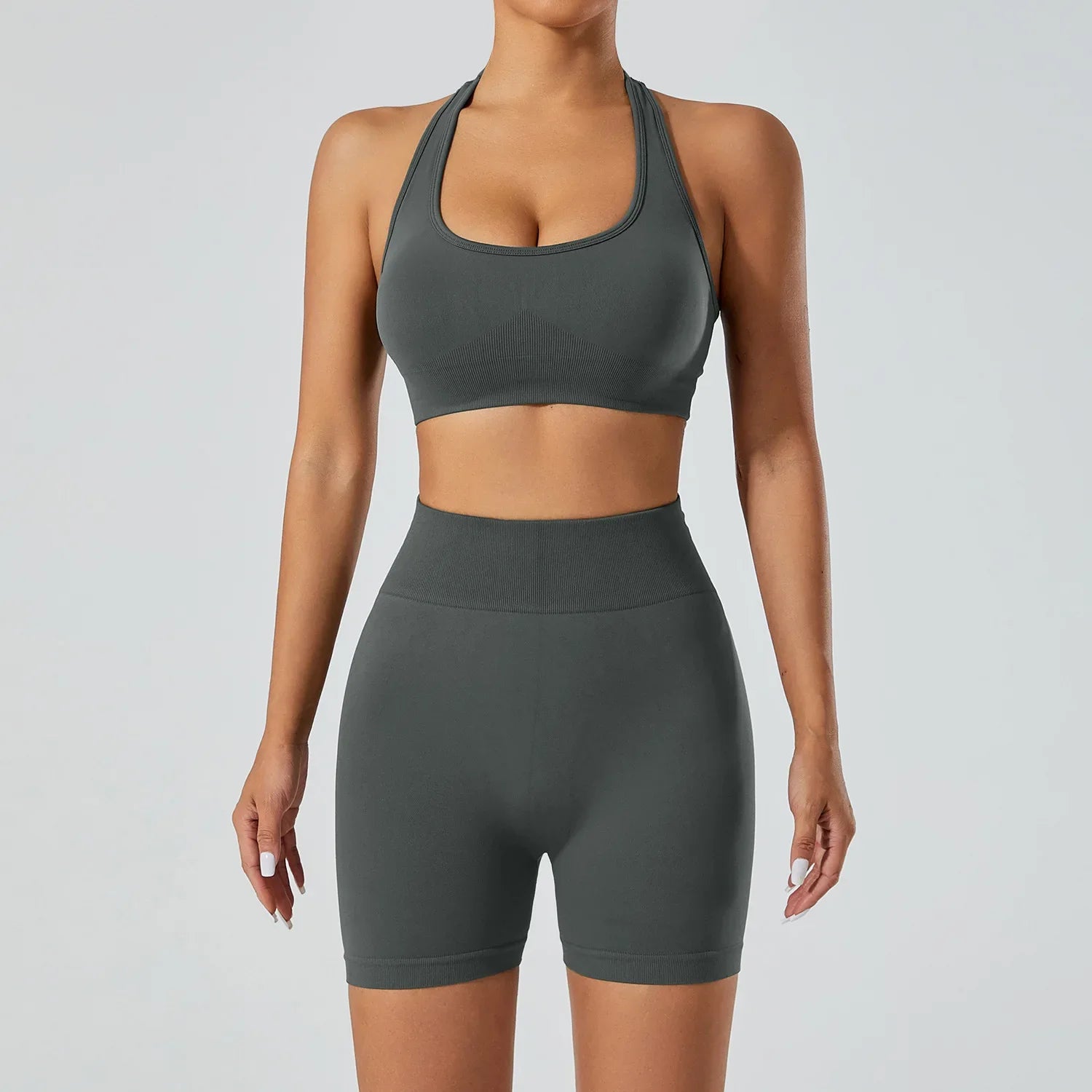 FlexFlow Seamless Yoga Set – Short and sport Bra