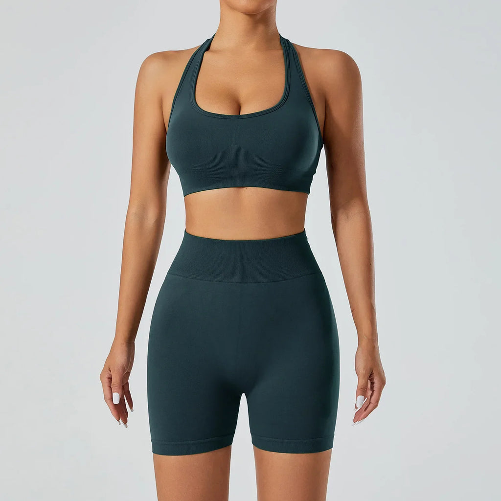 FlexFlow Seamless Yoga Set – Short and sport Bra