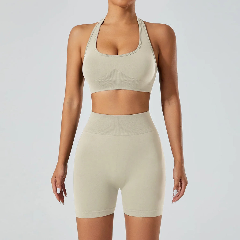 FlexFlow Seamless Yoga Set – Short and sport Bra