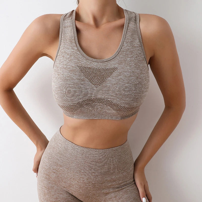 SeamlessFlow Yoga Set Gym Shorts & Sport Bra