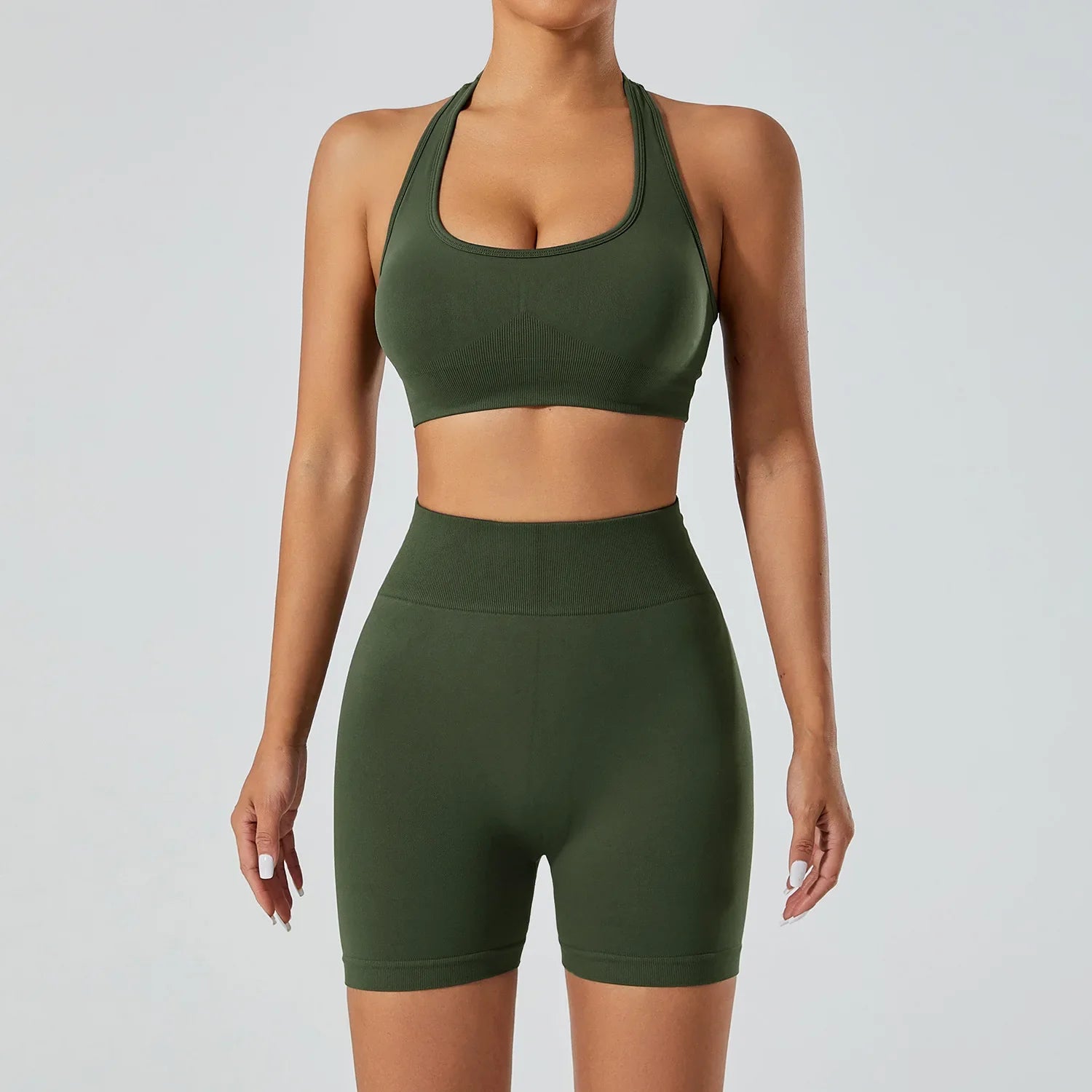FlexFlow Seamless Yoga Set – Short and sport Bra