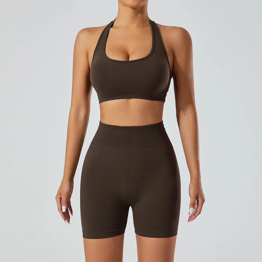 FlexFlow Seamless Yoga Set – Short and sport Bra